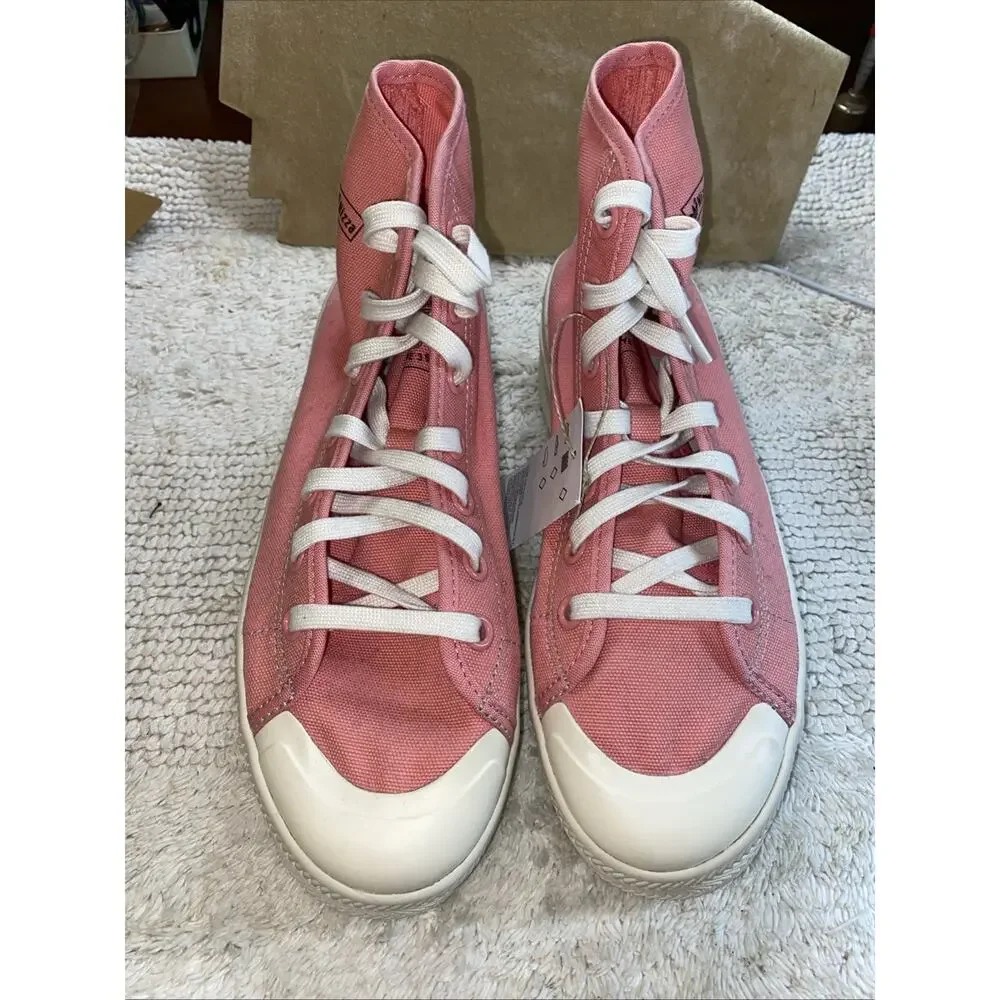 Adidas Nizza 2 Canvas High Top Sneaker Pink White Platform Mens 6.5 Woman’s 8